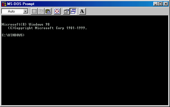 DOS Command Prompt Screen